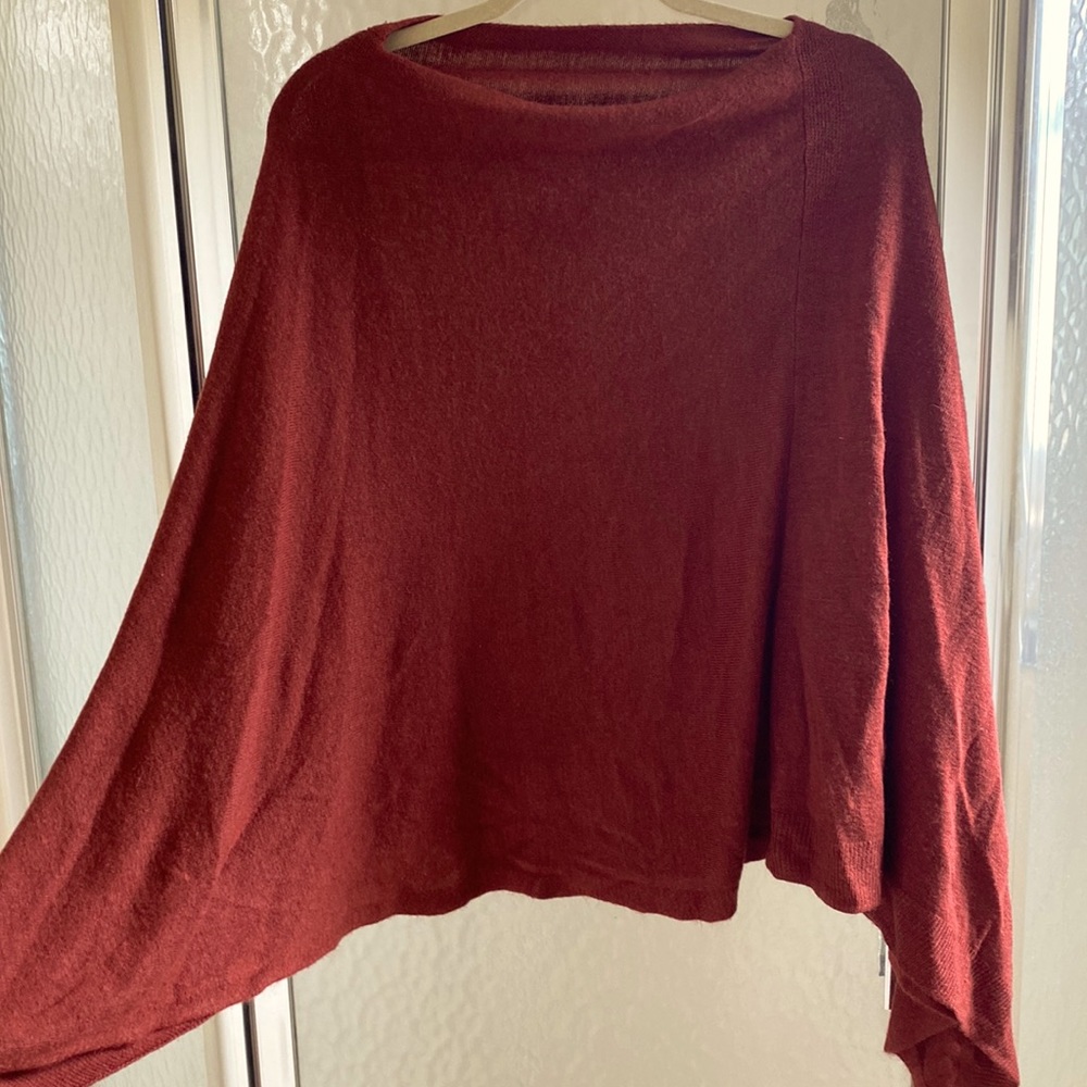 Soft draped knit poncho